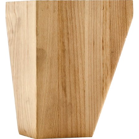 HARDWARE RESOURCES 3-1/2" Wx3-1/2"Dx4-1/2"H Rubberwood Square Shaker Bun Foot BF32RW